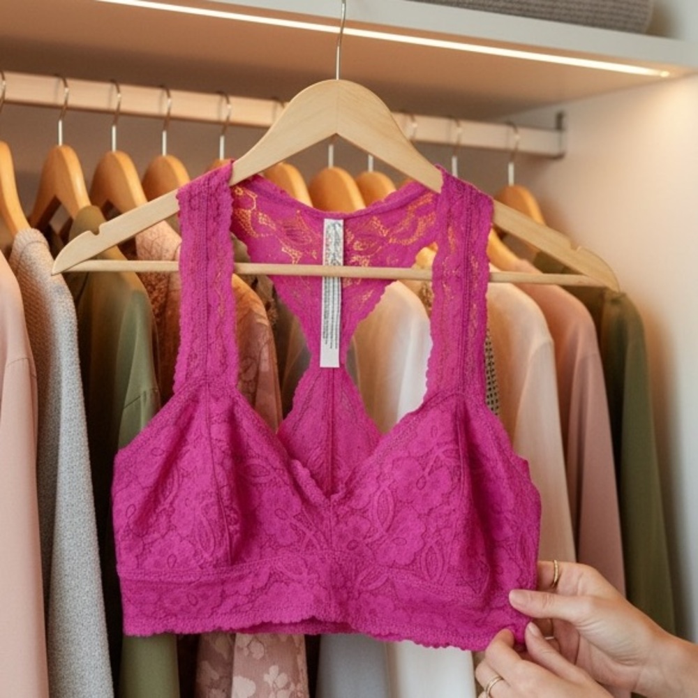 Free People NWT Lace Racerback Bralette / summer crop top  intimately - Picture 9 of 14